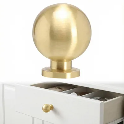 Immagine prodotto di Set di pomelli in ottone – Pomelli rotondi per mobili, finitura oro