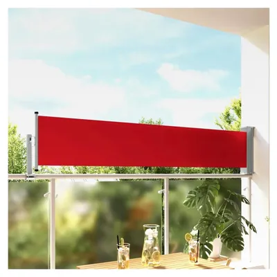Produktbild von Ausziehbare Seitenmarkise 60×300 cm Rot für Balkon und Terrasse