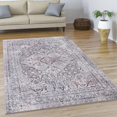 Immagine prodotto di Tappeto soggiorno a pelo corto vintage astratto orientale moderno con bordi Dimensioni 120x170 cm