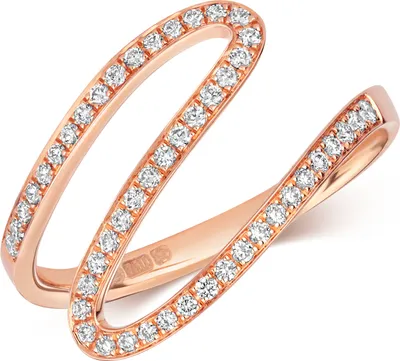 Produktbild von Funkelndes Feuer Stylischer 18 Karat (750) Rotgold Diamant Damenring Brillant-Schliff 0.21 Karat G - VS, 54 (17.2); TRS2125018KRRSN