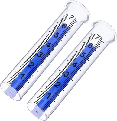 Produktbild von 2 Stück Ersatzrohr für Regenmesser aus Kunststoff mit Transparenter Röhre zur Genauen Regenmessung im Garten und Außenbereich
