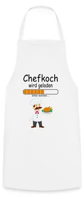 Produktbild von Spreadshirt Chefkoch Wird Geladen Kochschürze, One size, Weiß