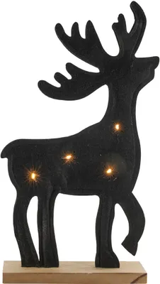 Produktbild von LED Filz Rentier Aufsteller - 42 cm - Weihnachts Winter Fenster Deko beleuchtet - Batterie betrieben