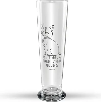 Produktbild von Mr. & Mrs. Panda Bierglas Hund Glück - Transparent - Geschenk, Liebe, Glasbecher, Glasbierglas, Trinkglas, Spruch, Bier Glas, Bierbecher, Sprüche, Corgie, Herz