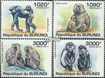 Produktbild von Briefmarken Burundi 2011 Mi 2078-2081 (kompl. Ausgabe) postfrisch Primaten
