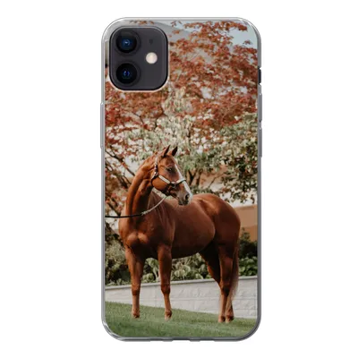 Produktbild von MuchoWow® Handyhülle Schutzhülle Hülle für iPhone 12 mini Pferd - Baum - Halfter Silikon Softcase Handy Hülle - Bild
