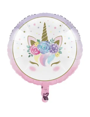 Productafbeelding van Eenhoorn-ballon, folieballon, pastelkleuren, goud, wit, 45 cm - universele maat