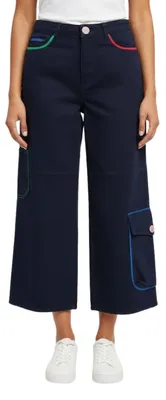 Obrázok produktu pre Dámske široké nohavice značky United Colors of Benetton, dĺžka 7/8, tmavomodrá, veľkosť XS