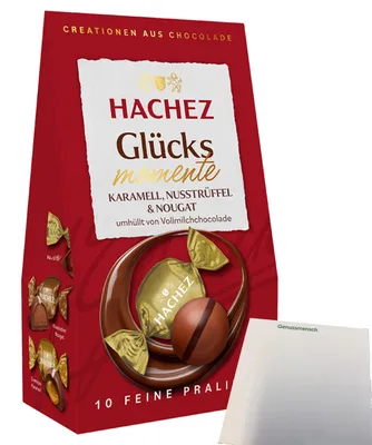Produktbild von Hachez Schokolade Glücksmomente Mix (112g Packung) + usy Block