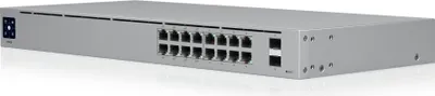 Zdjęcie produktu dla Ubiquiti UniFi 16-Port PoE, Zarządzany, L2/L3, Gigabit Ethernet (10/100/1000), Obsługa PoE, Możliwości montowania w stelażu, 1U
