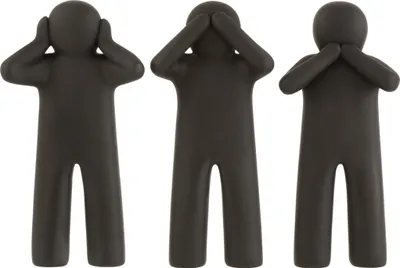 Produktbild von J-Line J-Line P'tit Maurice Dekoration - Poly - Schwarz - 3 Stück