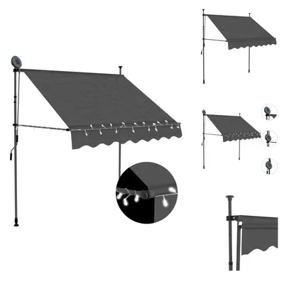 Immagine prodotto di vidaXL Tenda a scomparsa manuale con LED 200 cm antracite - Tende da sole