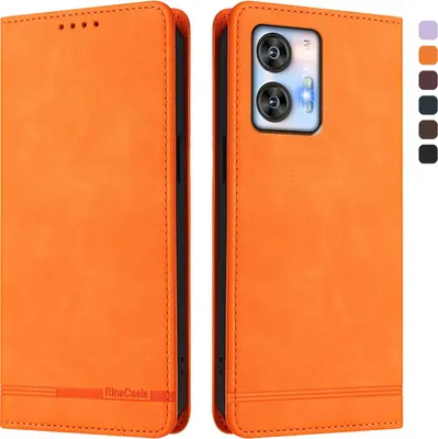 Produktbild von Hülle für Oukitel C35, Retro Kunstleder Ständer Klapphülle mit Kartenfächer und Magnetische Orange