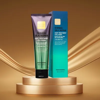 Zdjęcie produktu dla Farm Stay - Shining Silk Repair Hair Treatment Collagen - maska naprawcza do włosów zniszczonych - 150 ml