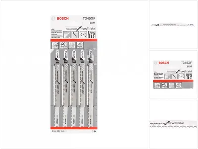 Produktbild von PRO Multi Material thick and thin T345XF Stichsägeblatt, 132 mm, 5-tlg.