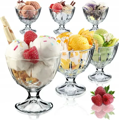 Produktbild von KADAX Eisbecher Glas "Snag", Eisschalen, Eisgläser, Dessertschalen für Desserts, Eiscremegläser, 300 ml, 6 Stück