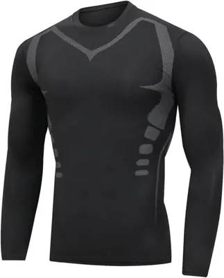 Produktbild von Kompressionsshirt Herren, thermisch, lange Ärmel, für Laufen und Radfahren