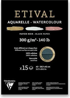 Obrázek produktu pro Clairefontaine 975319C, Sešit s uměleckým papírem, 300 g/m², 15 listy