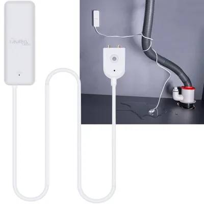 Produktbild von WLAN-Wassermelder mit externem Sensor, weiss, Wassersensor für Tuya oder SmartLife App, weltweite Benachrichtigung, Alarmfunktion
