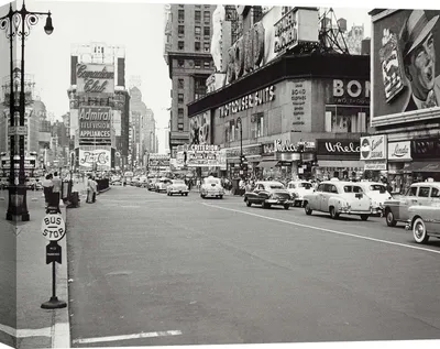 Productafbeelding van Canvas schilderijen, vintage fotografie - Angelo Rizzuto - West 45th Street, 1954 - 60 x 40 cm