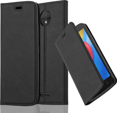 Obrázek produktu pro Cadorabo Case for Motorola MOTO C Protective Case in Black Pouzdro na mobilní telefon s magnetickým zavíráním