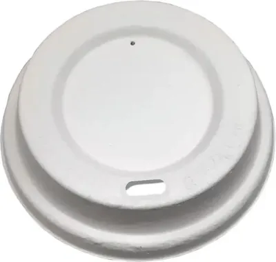 Produktbild von Zuckerrohrdeckel für Becher mit 90 mm Durchmesser, 50 Stück.