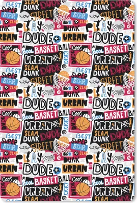 Produktbild von MuchoWow® Mauspad Mousepad Basketball - Zitate - Muster - Alphabet 40x60 cm - Mousepads - Maus Mat - Pad - Mausunterlage - Schreibtisch Accesoire