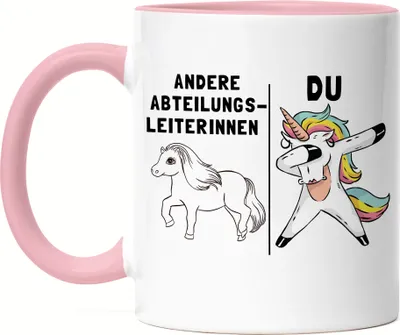 Produktbild von Andere Abteilungsleiterinnen Du Tasse Rosa Pferd Einhorn Humor Lustig Unicorn Geschenk Chefin