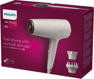 Produktbild von Philips 5000 series BHD501/20 Haartrockner, Gleichstrom, Weiß, Hängeschlaufe, 2100 W, 220-240 V, 232 mm