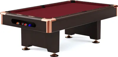 Produktbild von Automaten Hoffmann Billardtisch "Club Pro III" Dekor Nussbaum, Simonis 860, Red, 8 ft (Spielfeld 224x112 cm)