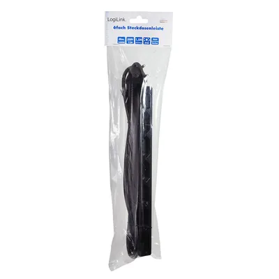 Image de LogiLink Prise de courant 6xConnecteur CEE 7/16, 1,5m - Noir