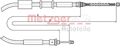 Produktbild von METZGER Handbremsseil Seilzug Feststellbremse für FIAT PUNTO (176) Hinten Links 1281P2