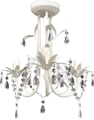 Produktbild von vidaXL Kristall-Deckenleuchte Kronleuchter 4 Stk. Elegantes Weiß