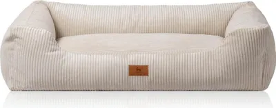Produktbild von Knuffelwuff Hundebett aus Cord mit Handwebcharakter Olivia in beige XL