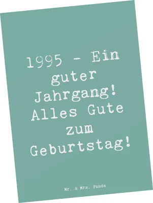 Produktbild von Mr. & Mrs. Panda Grußkarte Spruch 1995 Geburtstag - Meeresbrise - Geschenk, Geburtstagsgeschenk, Postkarte, Postkarten, Ansichtskarte, Happy Birthday, Erinnerungen, Alter