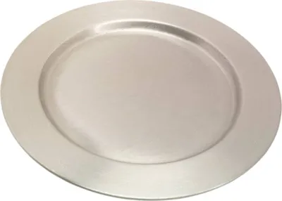Produktbild von Kerzenteller Glatt Ø 21cm Messing Vernickelt Kerzenhalter Untersetzer mit Rand