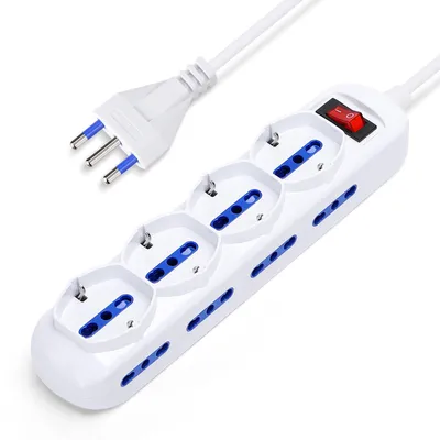 Produktbild von Aigostar – Mehrfachsteckdosenleiste mit 12 Steckdosen, 250 V/3680 W. 5 m Kabel. Farbe: Weiß
