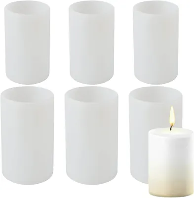 Imagen del producto de Molde de silicona cilíndrico para velas, 5,5 x 9 cm, juego de 6 unidades, ideal para hacer velas caseras