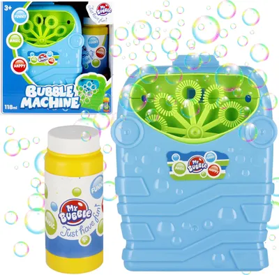 Produktbild von Seifenblasenmaschine, Seifenblasengenerator, Kinder + 118 ml FLÜSSIGKEIT FREI 3+