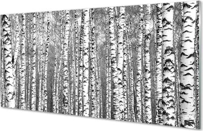 Produktbild von Glasbilder 140x70 Wandkunst Schwarz-Weiß-Baum