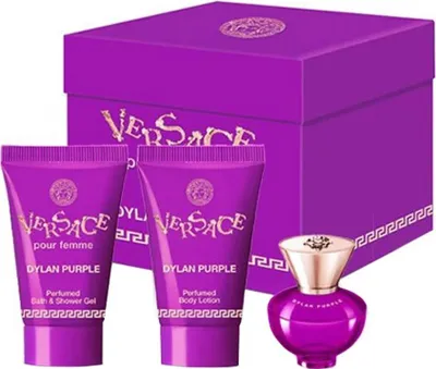 Produktbild von Versace Dylan Purple Pour Femme Set Eau de Parfum, 5 ml + Duschgel, 25 ml + Körperlotion, 25 ml