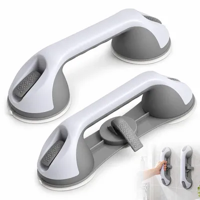 Produktbild von Duschhaltegriff 2er Set mit Saugnäpfen, Sicherheitsgriff Dusche ohne Bohren, abnehmbarer Haltegriff für Badewanne und Badezimmer