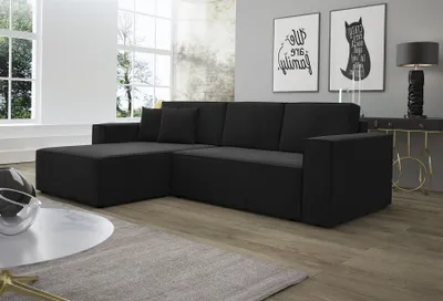 Produktbild von Ecksofa Schlafsofa Sofa CONOR PREMIUM Stoff Kronos Anthrazit Ottomane Links