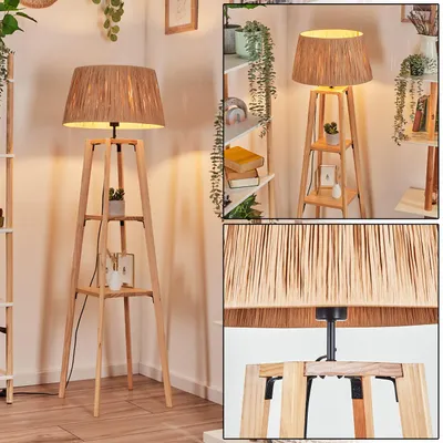 Produktbild von Mila Stehlampe aus Holz/Bast in Naturfarben