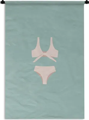Produktbild von MuchoWow® Wandteppich Wandbehang Sommer - Bikini - Abstrakt 60x90 cm Tapisserie Dekoration Wandtuch - Foto-Teppich - Abwaschbar