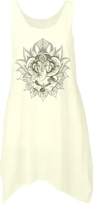 Produktbild von Minikleid mit Ethnodruck - Creme / Ganesha, Damen, Weiß, Polyester, Kleider