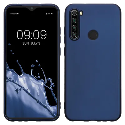 Produktbild von kwmobile Handyhülle für Xiaomi Redmi Note 8 (2019 / 2021) Hülle - Silikon Case metallisch schimmernd - Schutzhülle Cover - Metallic Blau