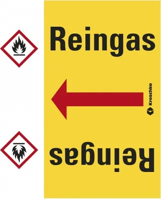 Produktbild von Dreifke® Rohrleitungsband Reingas, praxisbewährt, ab Ø 50mm, gelb/schwarz, 33...