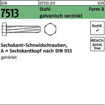 Produktbild von Reyher  Gew.-Schneidschrauben DIN 7513 St. A M 5x16 galv. vz (1000 Stück)