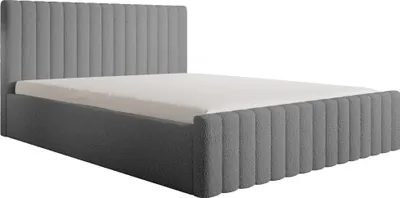 Produktbild von Fedve Polsterbett Doppelbett Safi Modern Bett Bettkasten Schlafzimmer 140x200 cm Grau (Abriamo 7 - Bouclé)